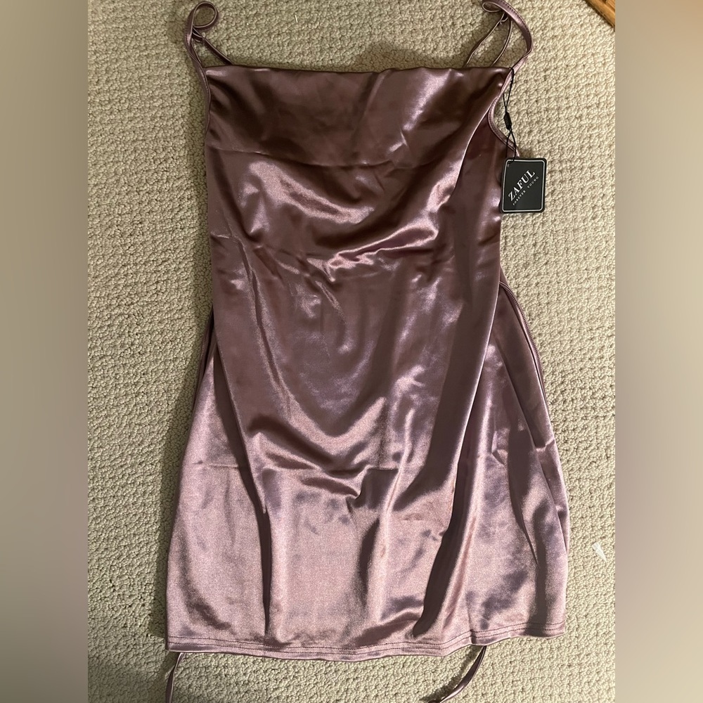 zaful purple satin dress